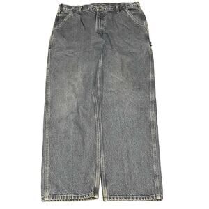 Carhartt Men’s Size 37X30 Blue Denim Cargo Jeans Heavyweight Utility Workwear